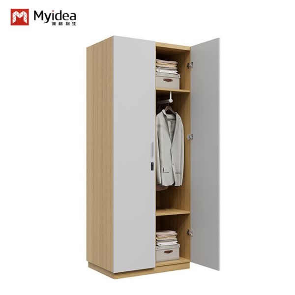 Support customization Modern Simple Design Steel Metal Bedroom Wardrobe with Hanging Rod Ample Storage Space Home Furniture for Hotel Living Room