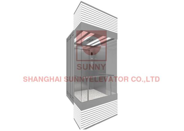 1600kg 3.0m/S Stainless Steel Residential Glass Panoramic Elevator