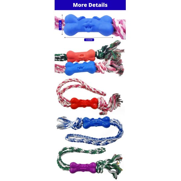 Interactive Durable Dog Knot Rope Bone Dog Teeth Cleaning Toy For Chewers