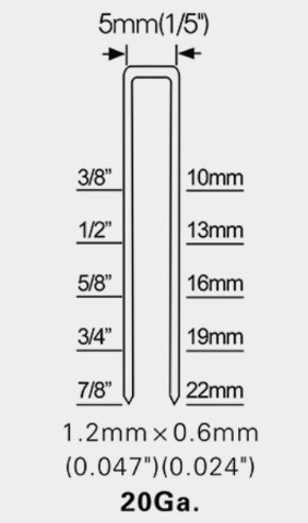 22 калибра 1/5 rdquor Norrow Crown Air Staple Pneumatic Staple 422j для высокой надежности