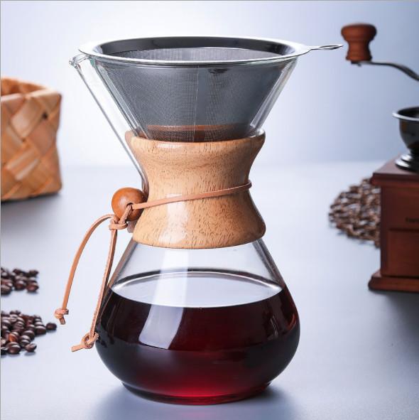 Custom Pour Over Coffee Pot Carafe 1000ml 34oz Coffee Dripper Brewer Pot