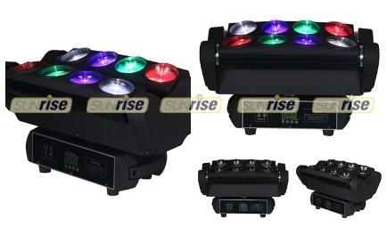 DMX 8x10W 4in1 Super Led Spider Beam Moving Head Professional Disco Lighting