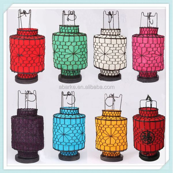 Colorful Red Iron Cloth Christmas Lanterns in Feng Shui Style for Festive Ambiance