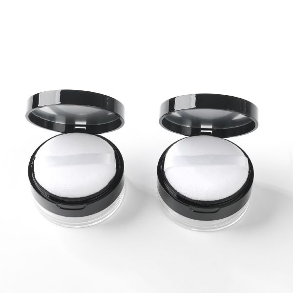 20g Clear Plastic Loose Powder Finishing Powder Cosmetic Jar With Mirror Lid