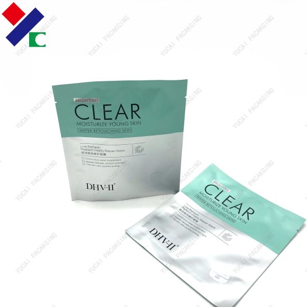 Beauty Makeup Hdpe Kraft Paper Three Side Seal Pouch Custom Printing With Logo