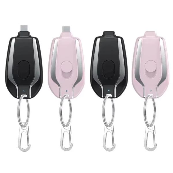 Multi Purpose Mini Cordless Power Bank 1200mAh 2 In 1 Keychain Portable Travel Charger