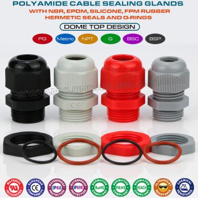 Prensaestopas poliamida PG13.5, prensacables aislados IP68 con rosca PG de 20.4 mm para rango de cables de 6-12 mm