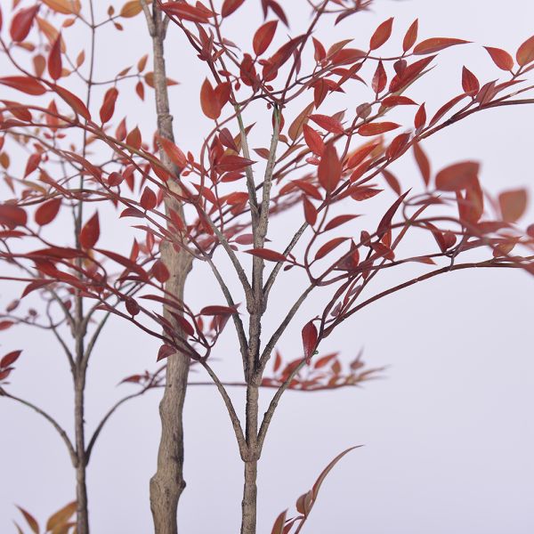 Wholesale Bonsai Red Green Variegated Artificial Plant Nandina Greenery Silk Heavenly Bamboo For Garden Outdoor Decor
