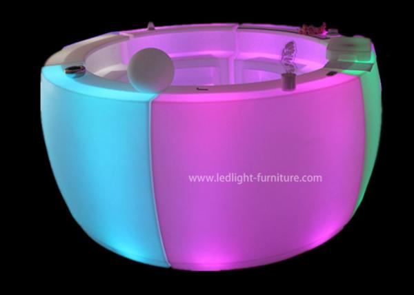 Durable Led Round Bar Counter With Flashing Colors And Rainbow Fade Effect