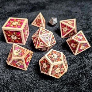 Matte Finish Archaize Dice with Engraved Numbers and Antique Gold for Tabletop RPGs and Board Games