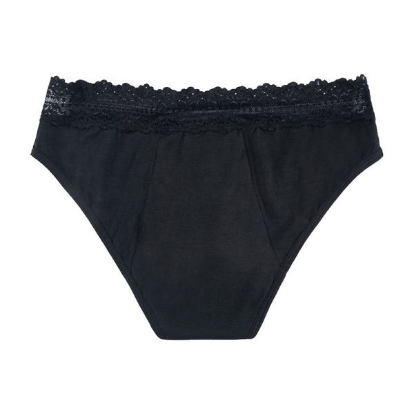 4 Layer Protective Leakproof Organic Cotton Lace Edge Menstrual Panties Absorbent Sexy Period Panties