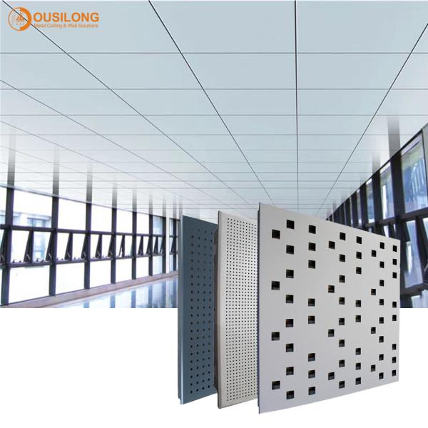 Waterproof White Clip In Aluminum / Aluminium Ceiling Tiles Perforated Metal Ceiling Panel For Office