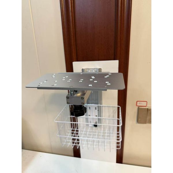 Height Adjustable White Metal Patient Monitor Holder Wall Mounted Stand for Hospital Ward