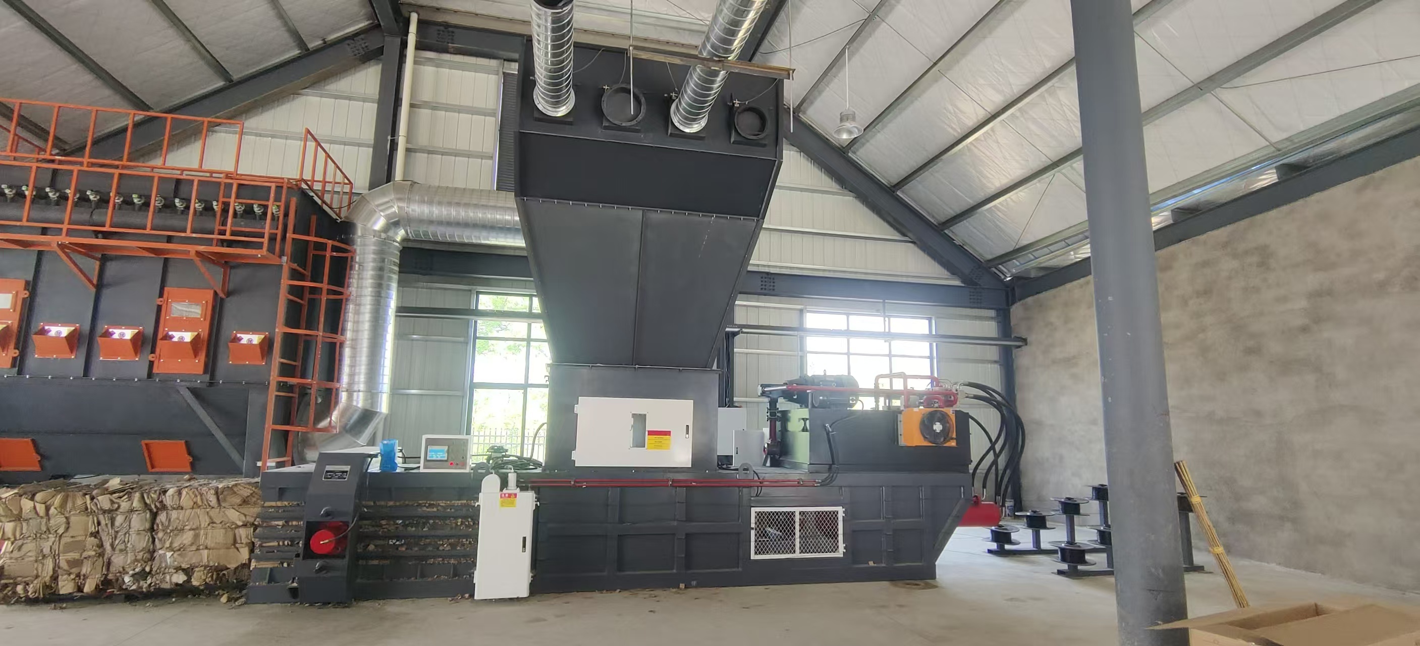 Weather Resistant Design Automatic Paper Baler 22 Kw Baling Machine For Recycling