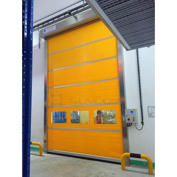 Промышленный 1,2 мм ПВХ занавес быстрое роликовое жалюзи двери складной 1.2 М / С скорость открытия