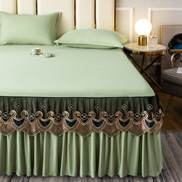 3 кг роскошные хлопчатобумажные шелковистые одеяла кровати королева постельная юбка постельные простыни набор с складками юбка