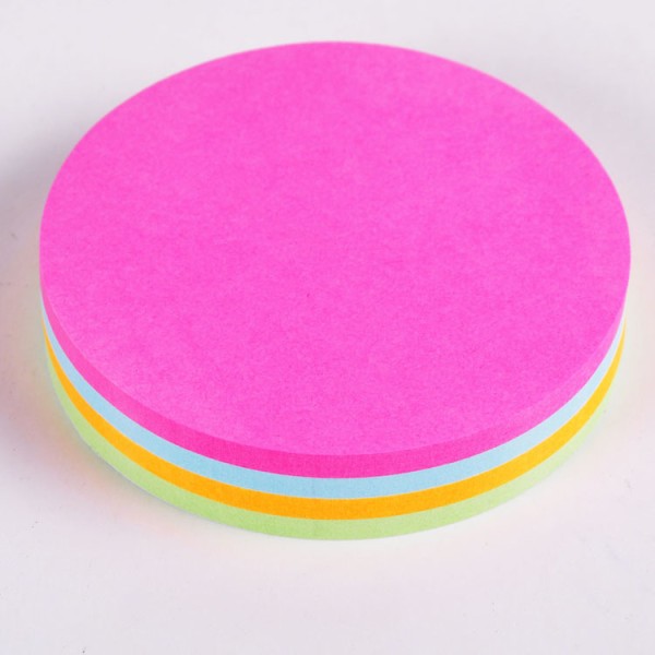 Hot sale round flower leaf heart star strawberry shape colorful fluorescence sticky note