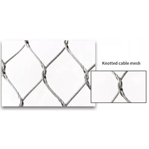 Flexible Rope Mesh Fencing SUS304 Staircase Railing 7X7 High Security Mesh Fence