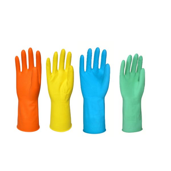 Textured Anti Slip Latex Reusable Dishwashing Gloves