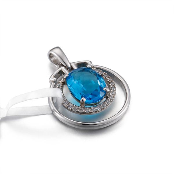 ожерелье Birthstone сапфира кругов шкентелей приятельства лучшего друга 1.69g стерлинговое серебряное двойное