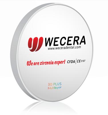 Disques de zirconium précolorés biocompatibles de résistance 1050 MPa pour les applications de restauration dentaire