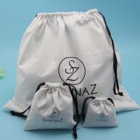 Sac de cordon blanc de tissu, petit sac durable de sucrerie avec la corde de cordon