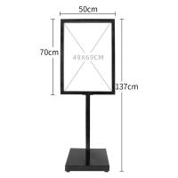 Customizable Metal Floor Sign Stands Double Face Poster Display Stand 50 X 70cm Matt Black