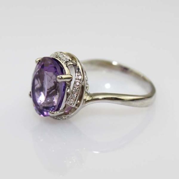 18K Rose Gold Plated Sterling Silver Ring 9mmx11mm Oval Pink Cubic Zircon  (R266)