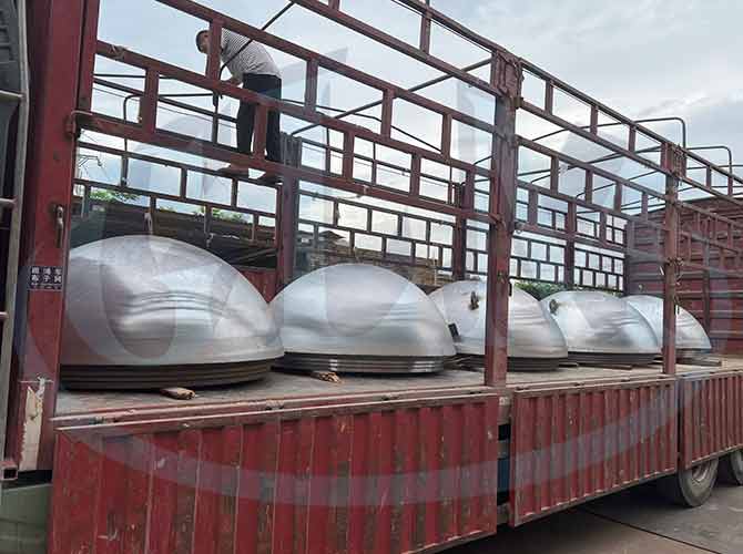 2700mm Dia Stainless Steel Hemispherical Polished Dished Head For Pressure Vessel