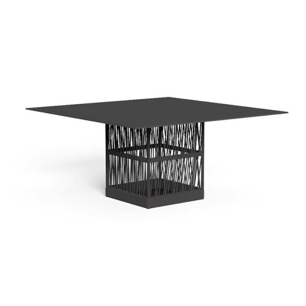 Light Luxury Outdoor Contemporary Woven Rope Chair And Foldable Villa Table Set