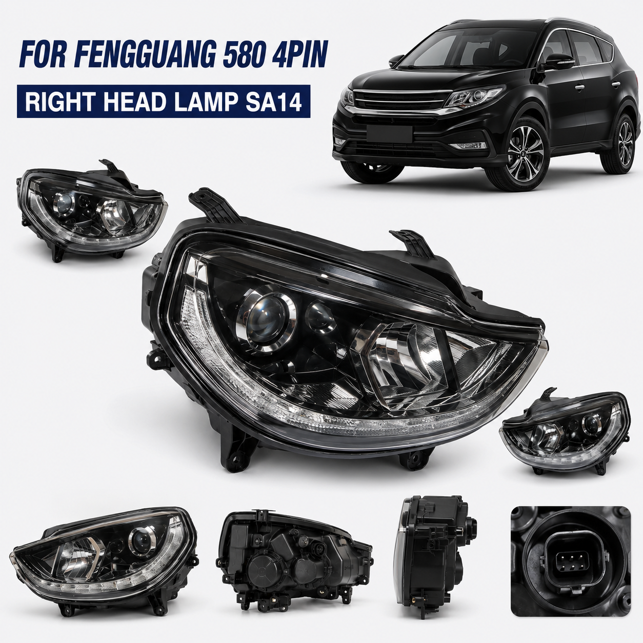 4121020-SA14 Right Headlight Car Lighting System Assembly For DFSK Fengguang 580
