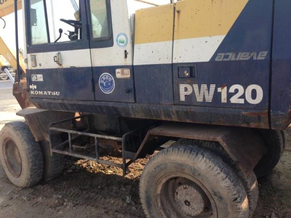 USED KOMATSU PW120 WHEEL EXCAVATOR FOR SALE ORIGINAL JAPAN PW120 USED KOMATSU EXCAVATOR