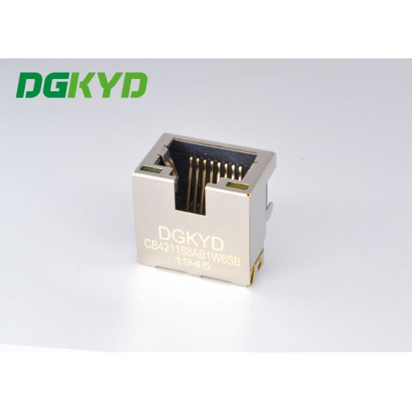 Single Countersunk 4.2 SMT RJ45 Connector Jack With Shield DGKYDCB421188AB1W6SB