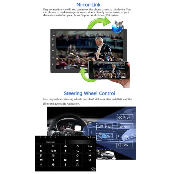 Android 2GB 32GB автомобильная стереосистема с GPS WIFI Mirrorlink навигационное радио для Toyota Camry 2007-2011