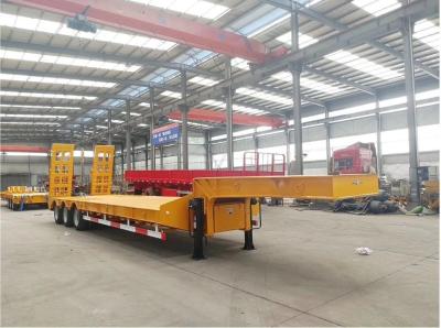 Jost E100 3 Axles Lowboy Semi-Trailer 70t Load Capacity Hydraulic Heavy Duty Lowbed Flatbed Trailer