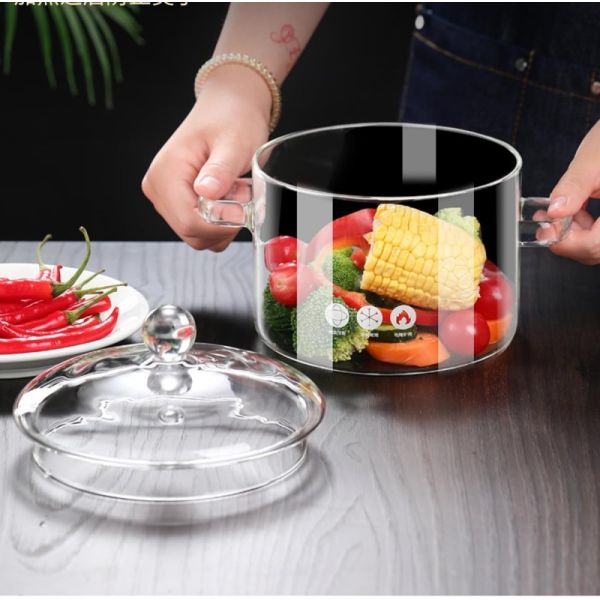 Modern Heat Resistance Glass Cooking Pot Multi Functional Tableware Soup Set