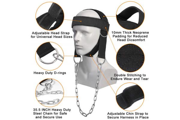 Fabric Steel Boxing Gym Equipments Neck Head Harness Exercises Weight Lifting Training