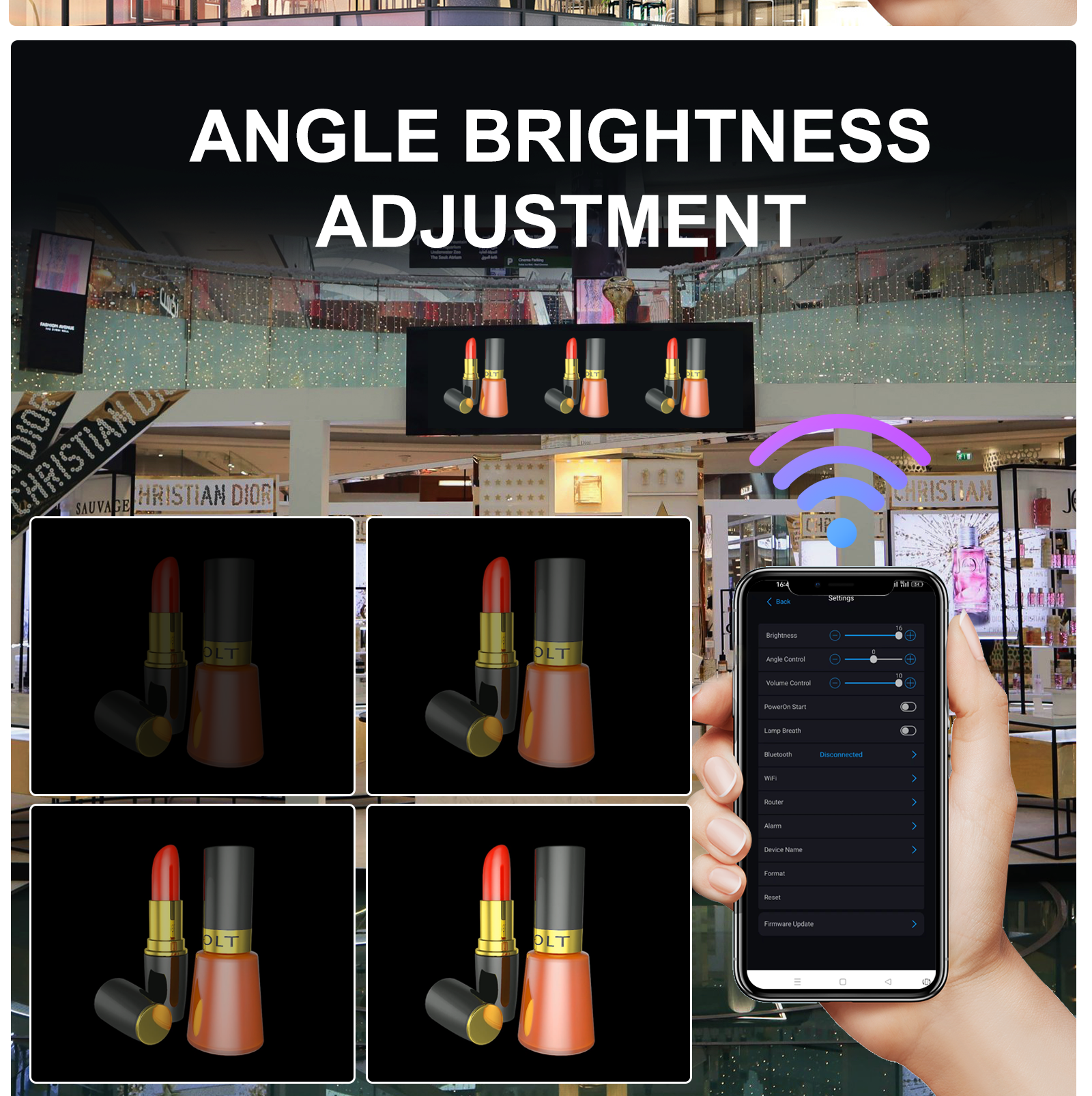 Гостиничный цифровой видеосвидетельство 65 см Голограммный вентилятор с облачным дисплеем Wi-Fi 1080p