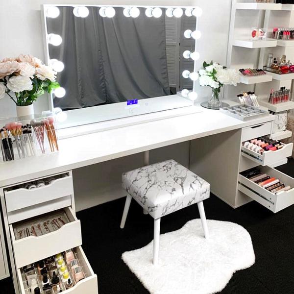 Customized Hollywood Dressing Table Mirrored Desk For Bedroom
