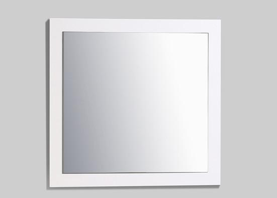 White Framed Bathroom Mirror / Decorative Bathroom Wall Mirrors Punch Free Installation