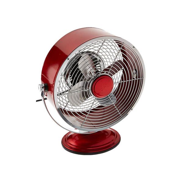 High Stability Green Retro Metal Desk Fan Two Speed 50Hz Air Flow Silver Stainless