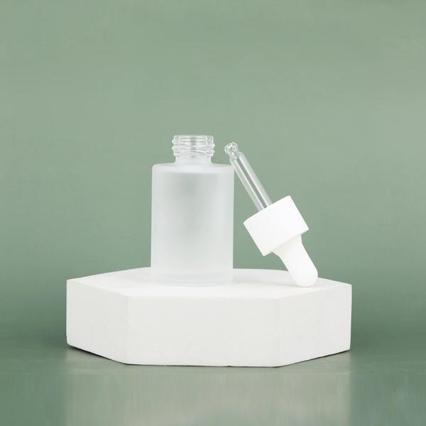 30ml 50ml 60ml Cosmetic Skin Care Essential Oil Essence Packaging Frosted Glass Flat Shoulder Matte Serum Dropper Bottle and Box
