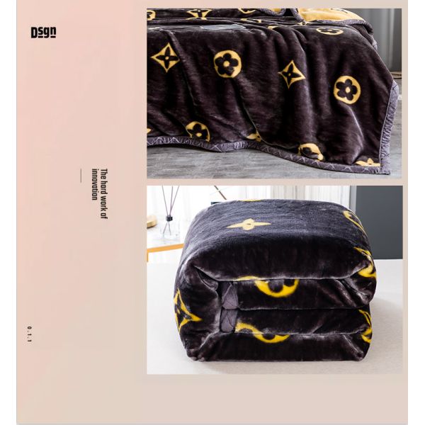 Brushed Pattern Fluffy Bedding Blankets for Winter Sublimation Luxury Blanket