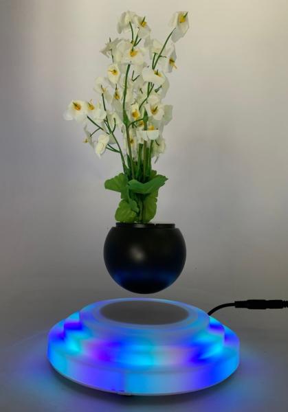 led light magnetic levitation floating air bonsai flower pot tree plant