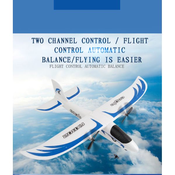 Design Fx802 Rc Eagle Glider Aircraft Automatic Balance Fighter Epp Anti-collision Foam 2.4g 2ch Flying Model Plane Toy