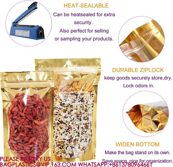 Resealable Storage Bags Packaging Foil Mylar Pouches Small Business, Foods, Party Favors