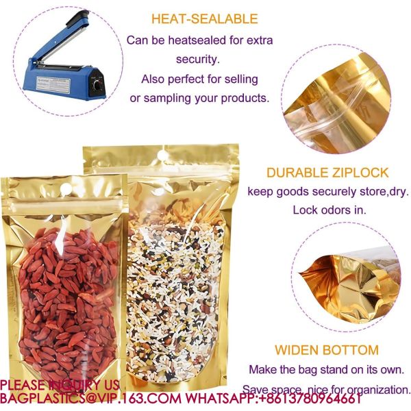 Resealable Storage Bags Packaging Foil Mylar Pouches Small Business, Foods, Party Favors