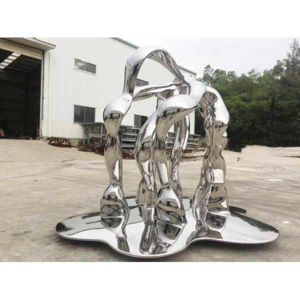 Modern Outside Garden Ornaments Art Stainless Steel Sculpture For Street Decoration