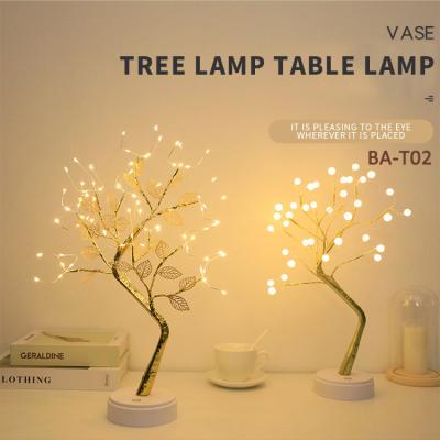 Folhas douradas dadas forma do diodo emissor de luz USB 3D do candeeiro de mesa DIY do fio de cobre árvore decorativa