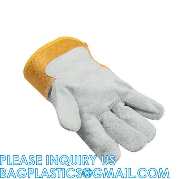 Heavy Duty Leather Welding Working Gloves, Palm safety Gloves, suede finish, cowhide, Cut Resistant, Driver Gloves